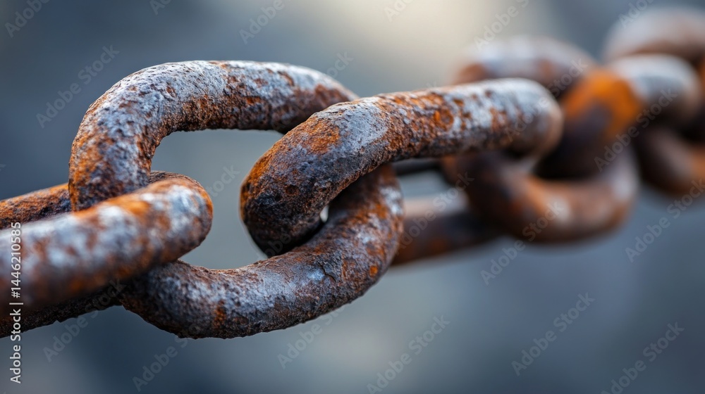 Rusted chain links close-up Rusted chain links close-up