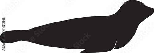 Harbor Seal Silhouette Vector Illustration