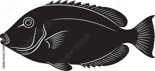 Harlequin Tuskfish Silhouette Vector Illustration