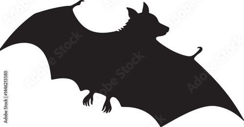 Indian Flying Fox Silhouette Vector Illustration