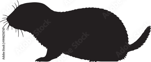 Utah Prairie Dog silhouette on white background