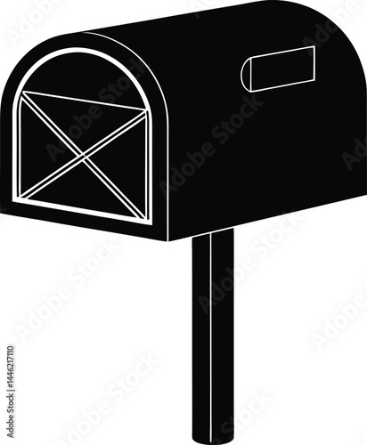 vector mailbox with envelope on white background.eps