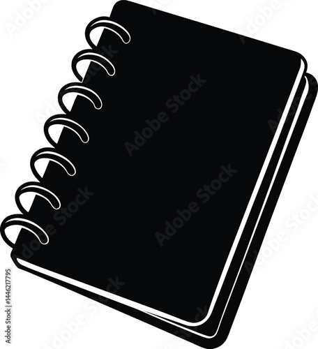 vector notebook with spiral binding on white backgroud.eps