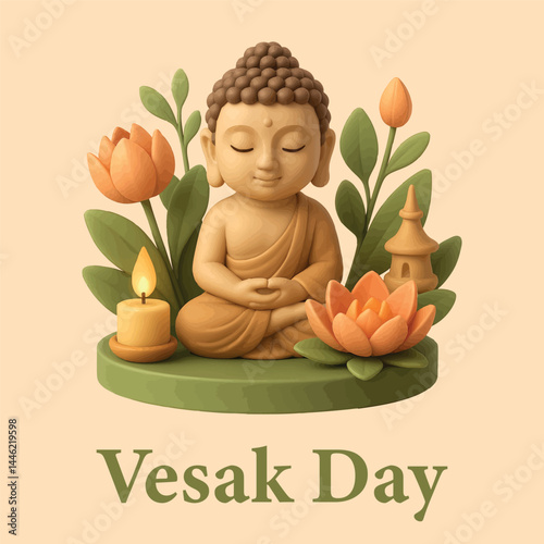 3D Icon Vesak Day