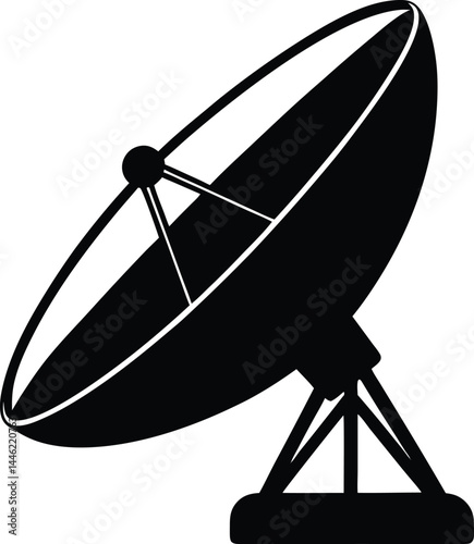 vector satellite dish broadcasting on white backgroud.eps