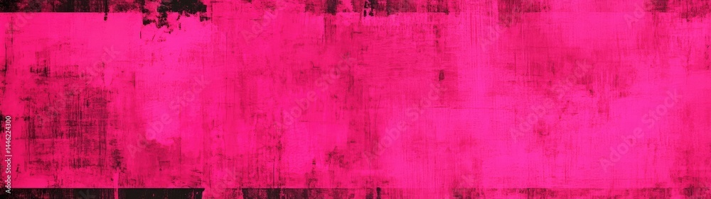 Fototapeta premium Fuchsia textured background with dark grunge accents, distressed surface effect