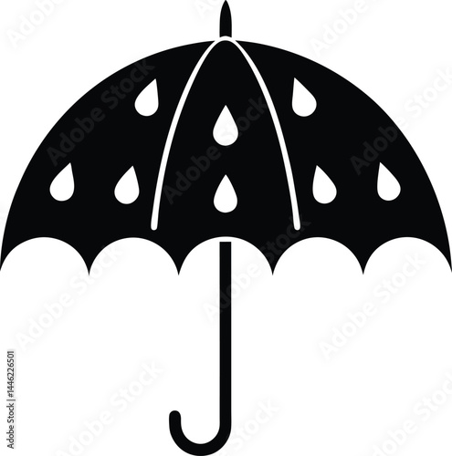 vector umbrella with raindrops on white background.eps