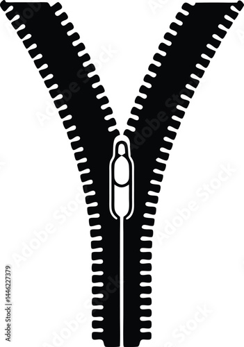 vector zipper halfway open on white background  .eps