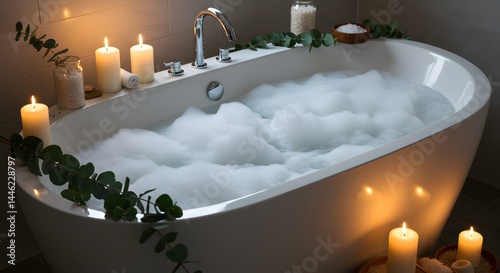 Wallpaper Mural Relaxing bubble bath with candles  at home Torontodigital.ca
