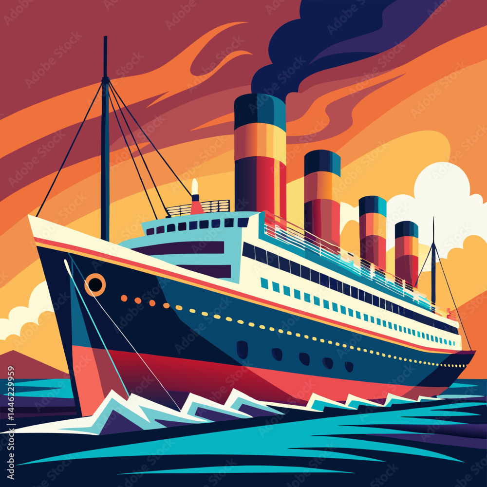 Obraz premium ship in the sea