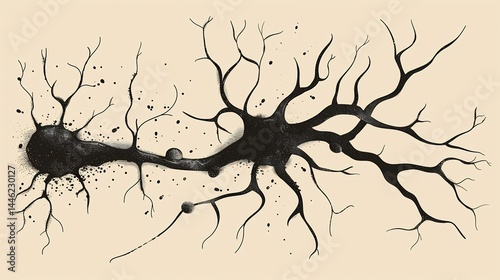 soma Minimalist design using clean lines to depict the basic structure of a neuron
