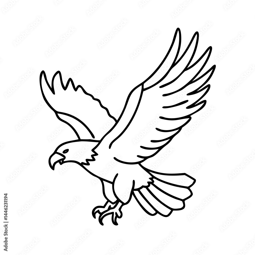 Fototapeta premium eagle in flight icon, eagle in flight vector illustration-simple illustration of eagle in flight, perfect for eagle in flight logos and icons