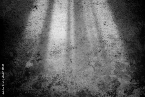 Bild auf Leinwand Illumination rays on old and dark wall with mold on it