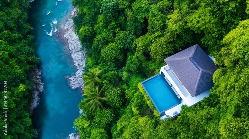 Secluded Jungle Villa with Infinity Pool - Luxury villa nestled in lush rainforest, featuring a private infinity pool overlooking a vibrant river. Tranquil escape