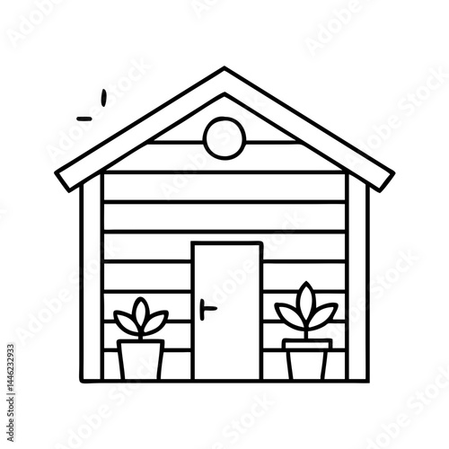 garden shed icon, garden shed vector illustration-simple illustration of garden shed, perfect for garden shed logos and icons