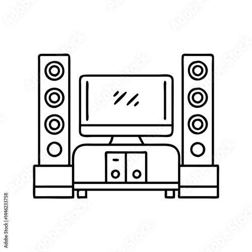 home theater system icon, home theater system vector illustration-simple illustration of home theater system, perfect for home theater system logos and icons