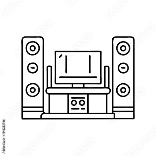 home theater system icon, home theater system vector illustration-simple illustration of home theater system, perfect for home theater system logos and icons