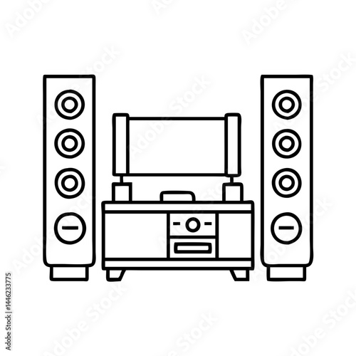home theater system icon, home theater system vector illustration-simple illustration of home theater system, perfect for home theater system logos and icons