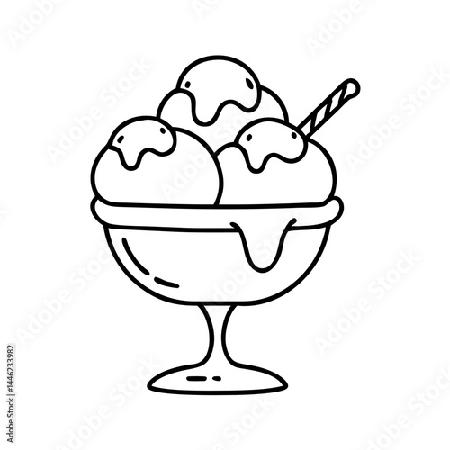 ice cream sundae icon, ice cream sundae vector illustration-simple illustration of ice cream sundae, perfect for ice cream sundae logos and icons