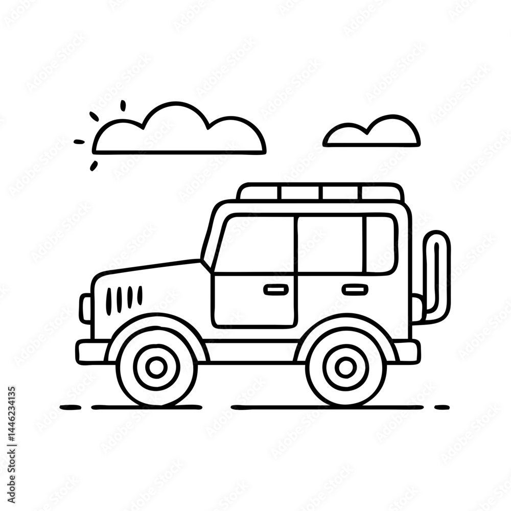 Obraz premium jeep safari vehicle icon, jeep safari vehicle vector illustration-simple illustration of jeep safari vehicle, perfect for jeep safari vehicle logos and icons