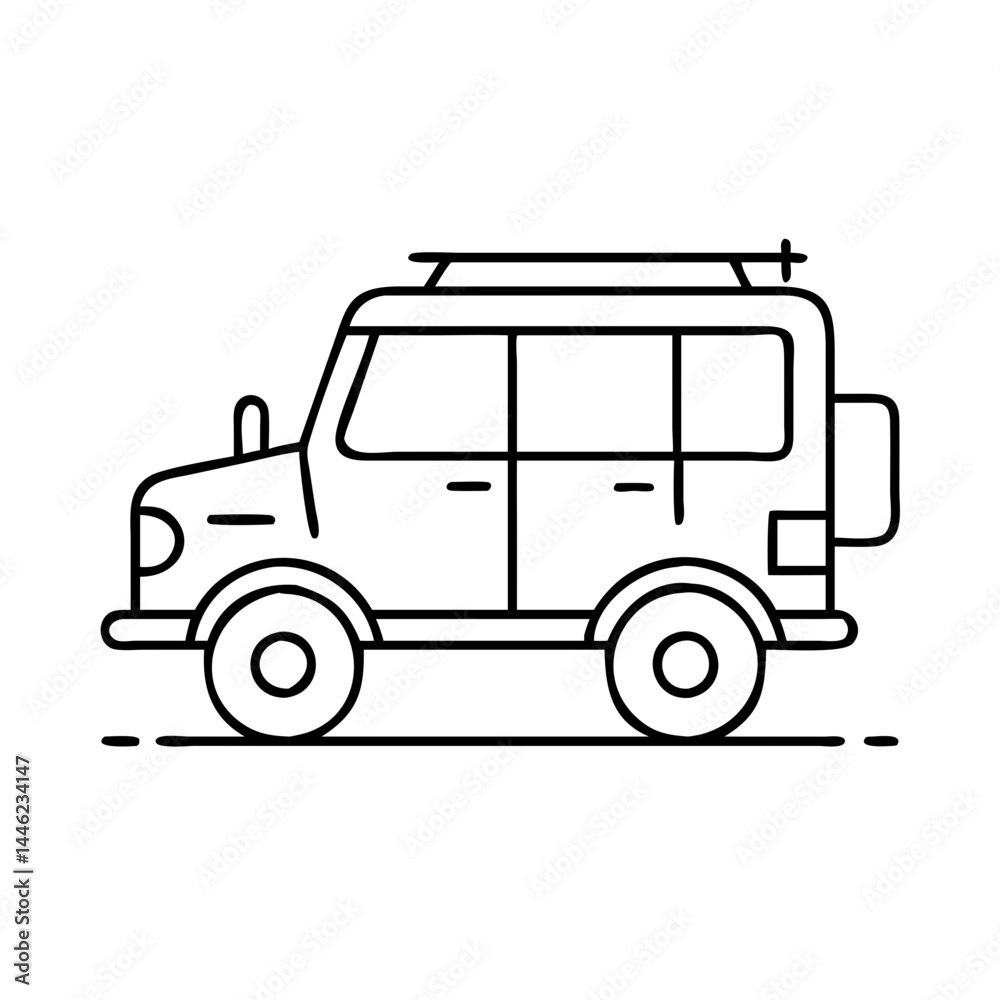 Obraz premium jeep safari vehicle icon, jeep safari vehicle vector illustration-simple illustration of jeep safari vehicle, perfect for jeep safari vehicle logos and icons