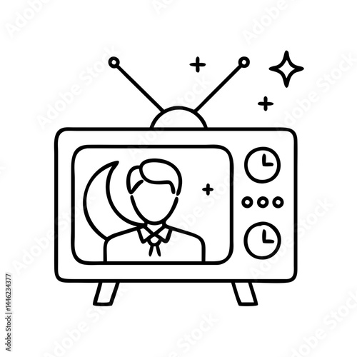 late night tv icon icon, late night tv icon vector illustration-simple illustration of late night tv icon, perfect for late night tv icon logos and icons