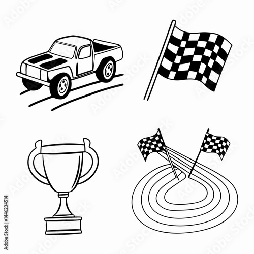 racing flag with a checkered flag