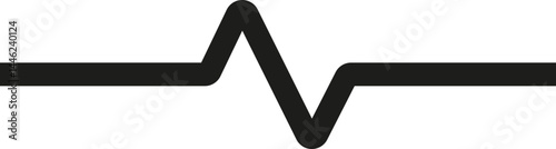 Geometric shape with two opposing triangular points emerging from a straight line, featuring rounded corners and a thick outline.