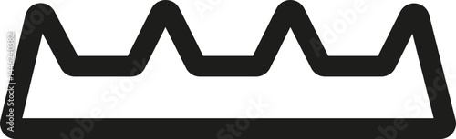 Geometric design with four triangular tips, rounded corners, and a thick outline.