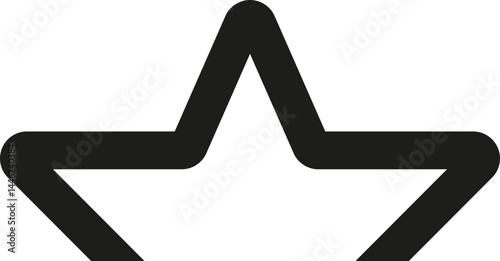 Geometric half-star shape with triangular edges, rounded corners, and a thick outline.