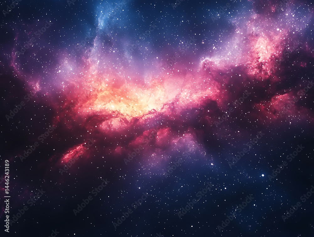 Cosmic nebula, vibrant hues