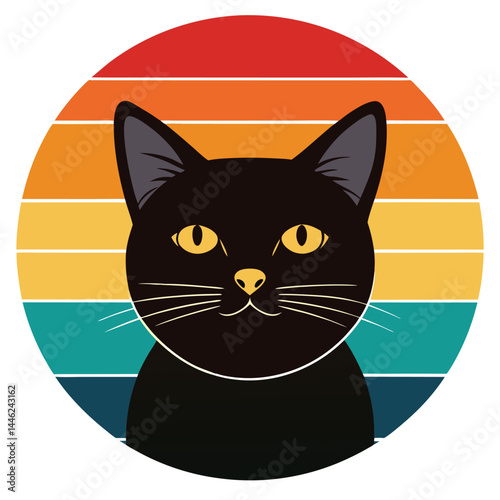 A funny-silhouette-British-shorthair-cat 