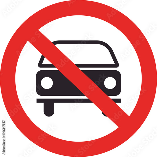 car parking, stopping, and passing road traffic sign with red contour indicating restrictions on vehicle behavior.
