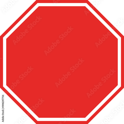 Polygon-shaped red-bordered road traffic sign with no internal symbol.