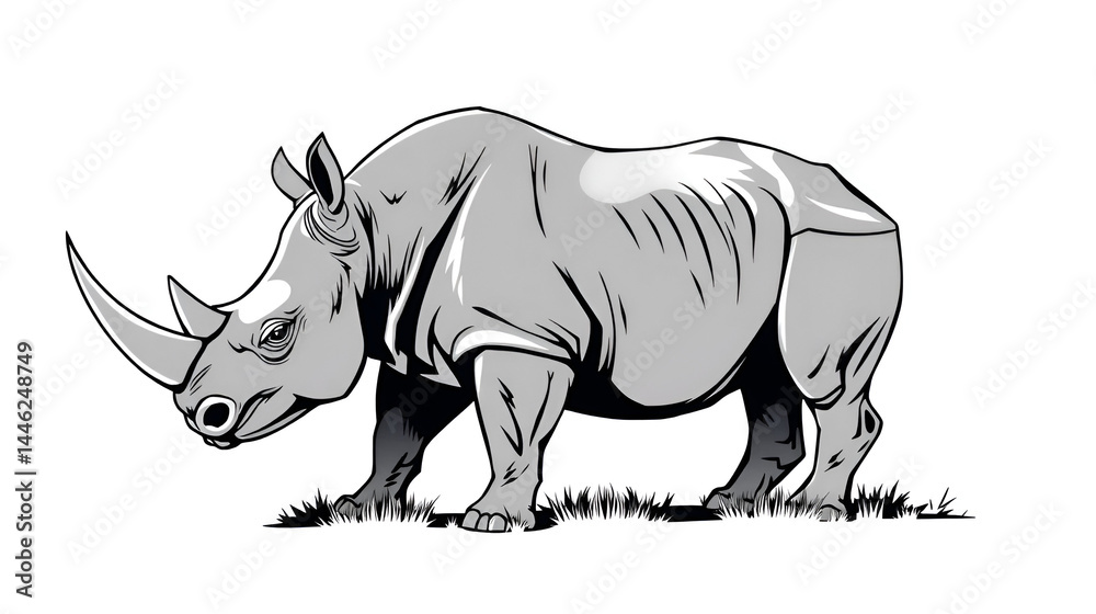 Fototapeta premium Rhino Vector Illustration