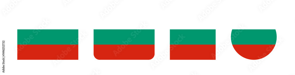 Vector illustration of the Bulgaria national flag with horizontal white, green, and red stripes. Simple and clean design, perfect for educational, political, or international use. Vector illustration of the Bulgaria national flag with horizontal white, green, and red stripes. Simple and clean design, perfect for educational, political, or international use.