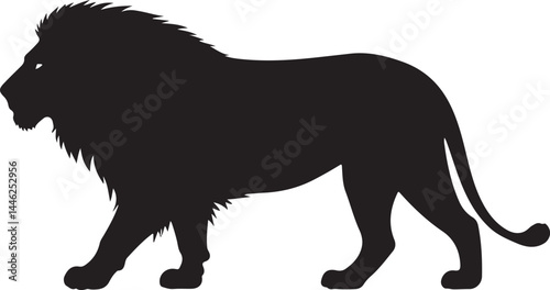 Canvas Print African Lion Vector Silhouette