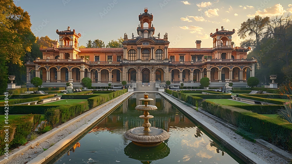 Fototapeta premium Stunning historic palace front view high resolution image
