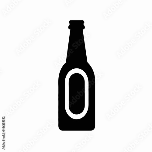 Bottle beer drink alcohol beverage glass liquid container refreshment bar pub party silhouette icon