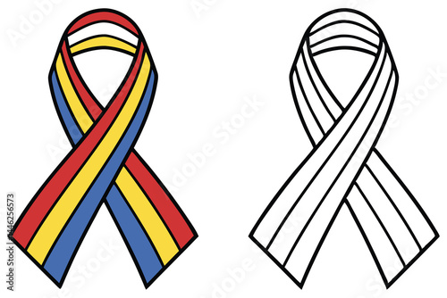 Two simple ribbon vectors feature vibrant color and line art on white backgrounds