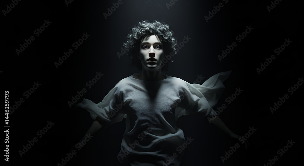 Obraz premium Mysterious figure in dramatic lighting