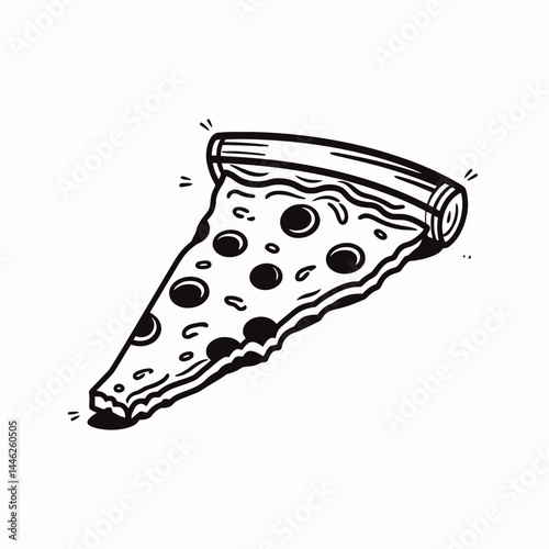 Pizza slice pepperoni food illustration graphic delicious italian meal restaurant takeaway fastfood design art silhouette