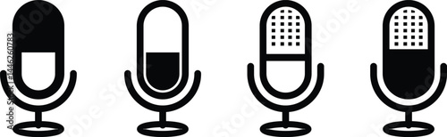 Microphone Volume Level Icons | Audio Recording Symbol Set for Podcasts, Live Streams, and Voiceovers