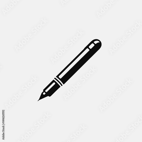 Black pen illustration writing tool ink drawing design graphic stationery equipment office supply art silhouette