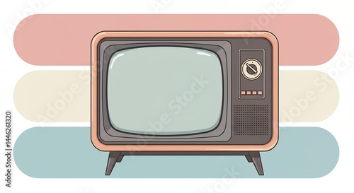 Retro television illustration with pastel background