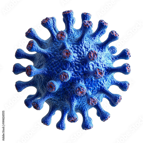 Microscopic view of blue virus