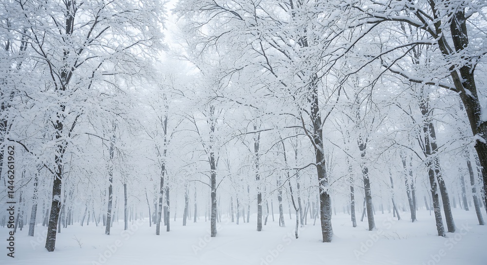 Fototapeta premium Snowy forest scene