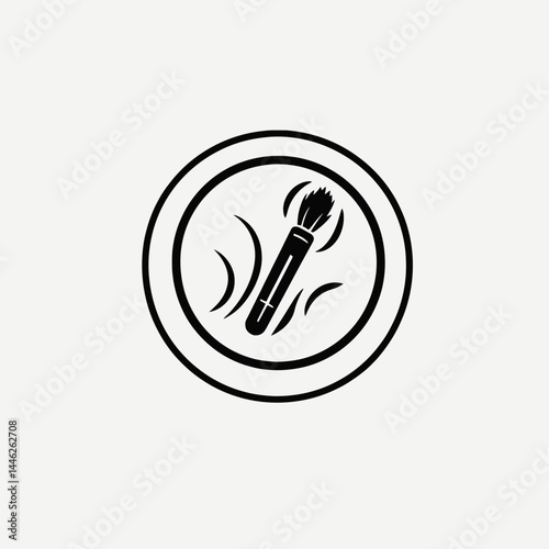 Brush art paint artist design drawing creative graphic vector illustration circle icon sign symbol 100 silhouette