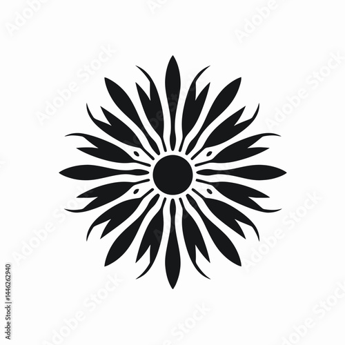 Floral flower blossom nature plant botanical petal bloom flora spring summer garden black white design art vector silhouette