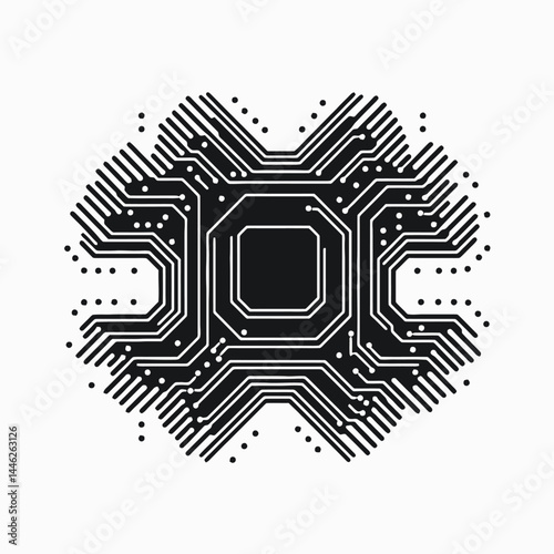 Circuit board technology motherboard computer chip electronic engineering processor system hardware design network silhouette